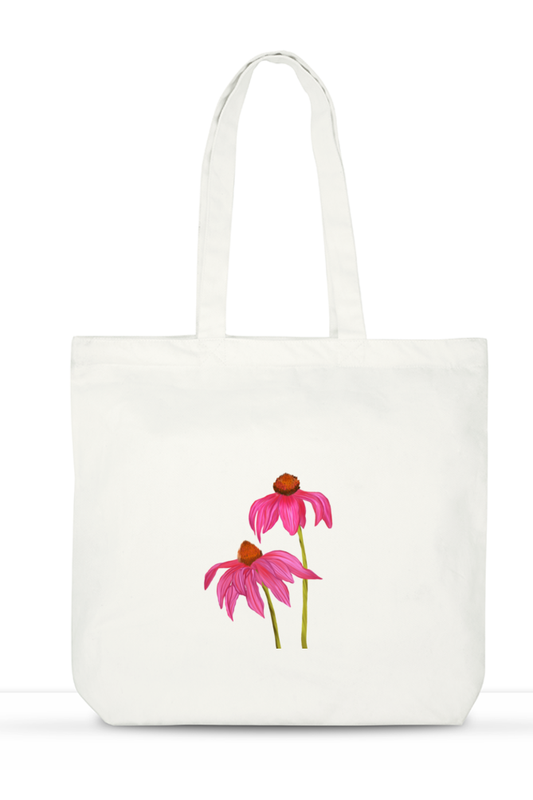 Pink blossoms Large Tote Bag with Zipper & Pockets