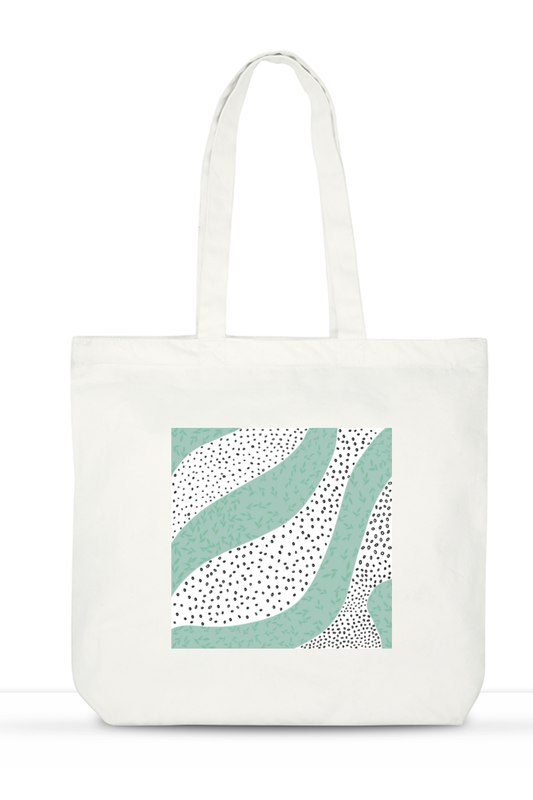 Mint Large Tote Bag with Zipper & Pockets