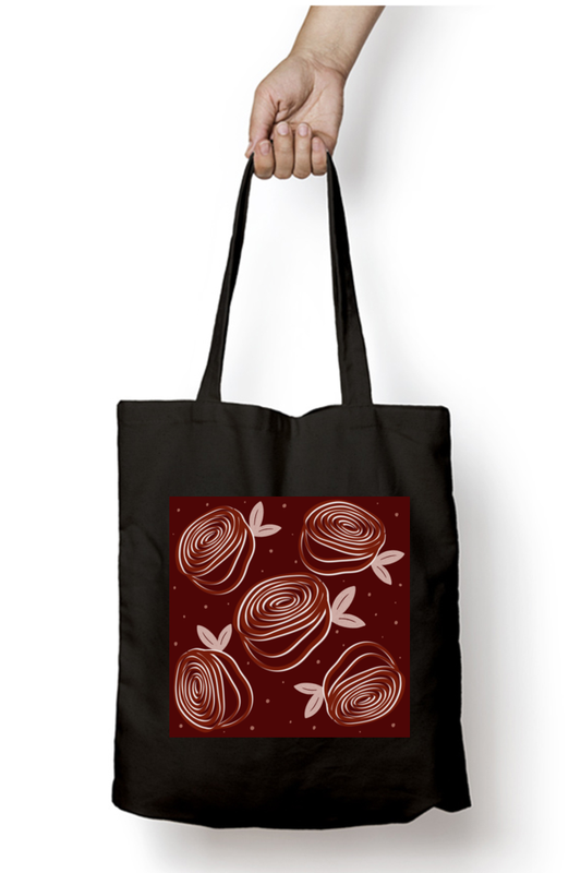 Rosy Tote Bag with Zipper