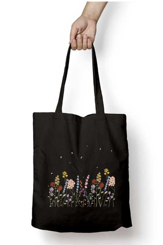 Wildflowers Tote Bag with Zipper